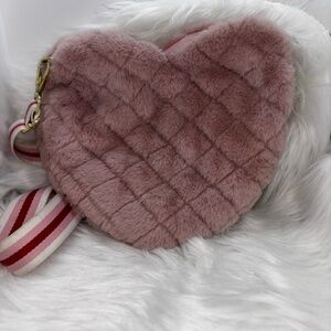 Pink Quilted Heart-Shaped Women Bag